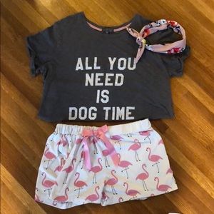 PJ Salvage “All You Need is Dog Time” Pajama Top